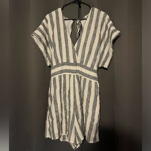 Woman Blue and White American Eagle Romper